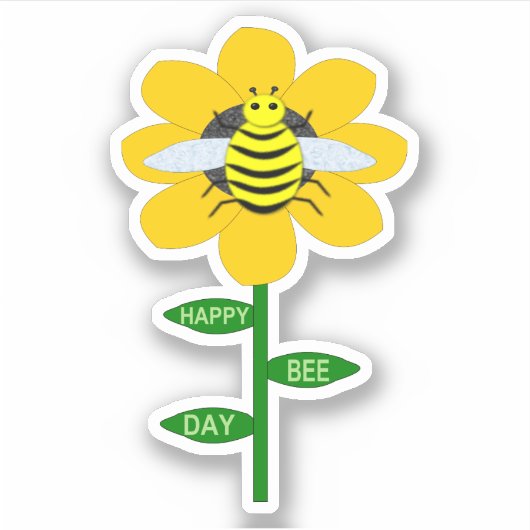 Fijne bijendag Birthday Bumblebee Shaped Sticker (Voorkant)