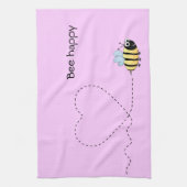 Fijne bijenroze cartoon theedoek (Verticaal)