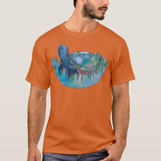 Fijne blauwe schildpad t-shirt