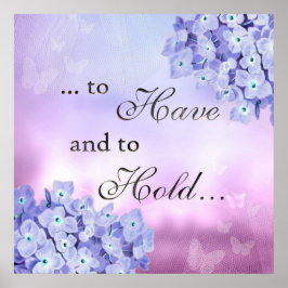 Fijne bloemblaadjes: blauwe hortensia poster