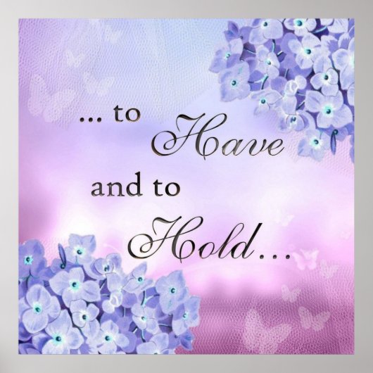 Fijne bloemblaadjes: blauwe hortensia poster (Voorkant)