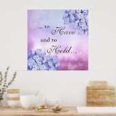 Fijne bloemblaadjes: blauwe hortensia poster (Keuken)