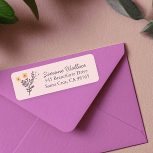 Fijne bloemen Elegant aangepast retouradres Etiket