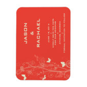 Fijne bloemen en vlinders slaan de datum magn op magneet (Verticaal)