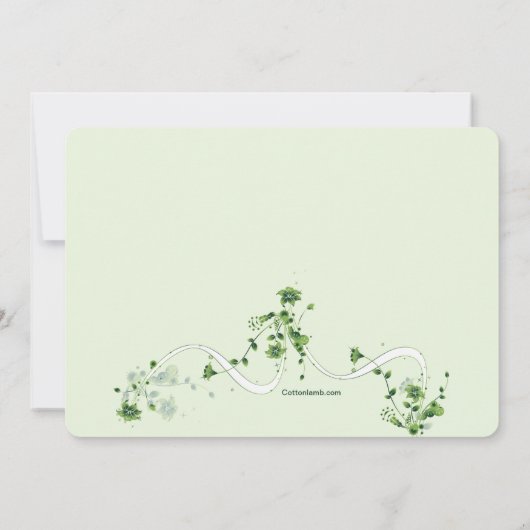 Fijne Bloemen in Groene Uitnodiging (Achterkant)