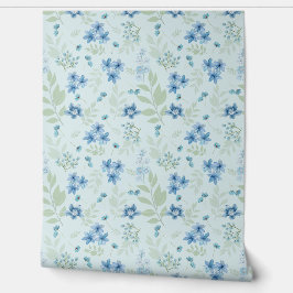 Fijne bloemen van blauwe freesia behang