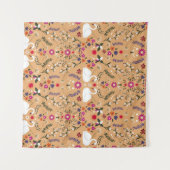 Fijne bloemen, zwaan fantasie naadloos patroon. wandkleed (Voorkant (horizontaal))