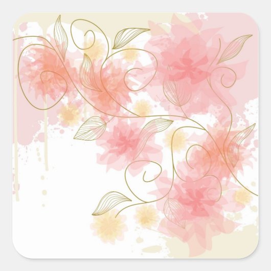 Fijne bloemenbloemen stickers (Voorkant)