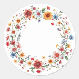 Fijne bloemenkrans Stickers