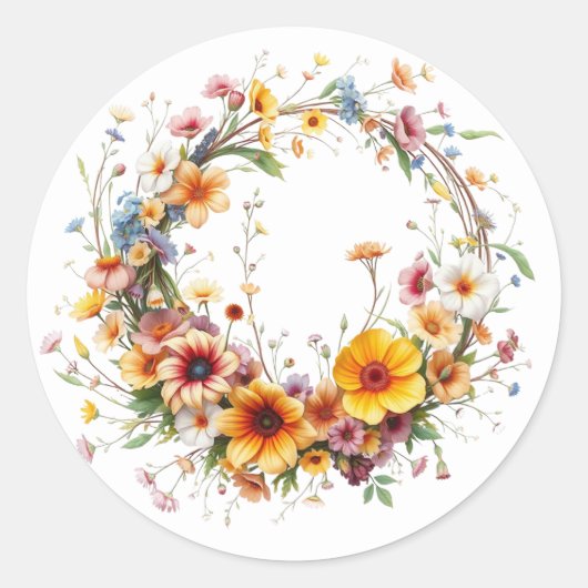 Fijne bloemenkrans Stickers (Voorkant)