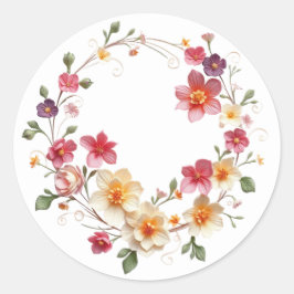 Fijne bloemenkrans Stickers