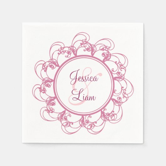 Fijne bloemenservet servet (Voorkant)