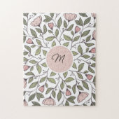 Fijne bloemige aangepaste monogram legpuzzel (Verticaal)