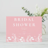 Fijne Blush Witte Wildflower Vrijgezellenfeest Kaart (Staand voorkant)