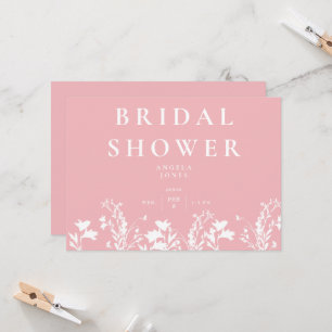 Fijne Blush Witte Wildflower Vrijgezellenfeest Kaart