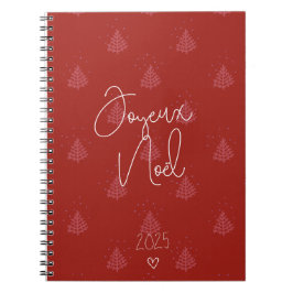 Fijne bordeale Kerstmis 2025 Notitieboek