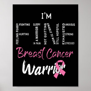 Fijne Borstkanker Krijger Roze Lint Borstkanker Poster