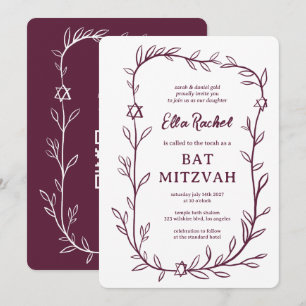 Fijne Botanische Bar Bat Mitswa CUSTOM QR-code Kaart