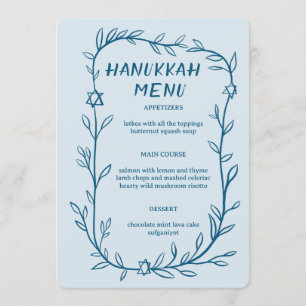 Fijne botanische Hanukkah-feestdiner Aangepast Menu