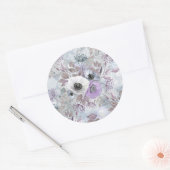 Fijne bouquet van anemonen. ronde sticker (Envelop)