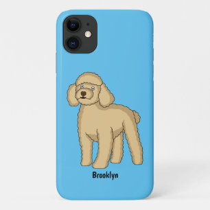 Fijne bruine poedel cartoon illustratie iPhone 11 hoesje