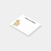 Fijne bruine poedel cartoon illustratie post-it® notes (Schuin)