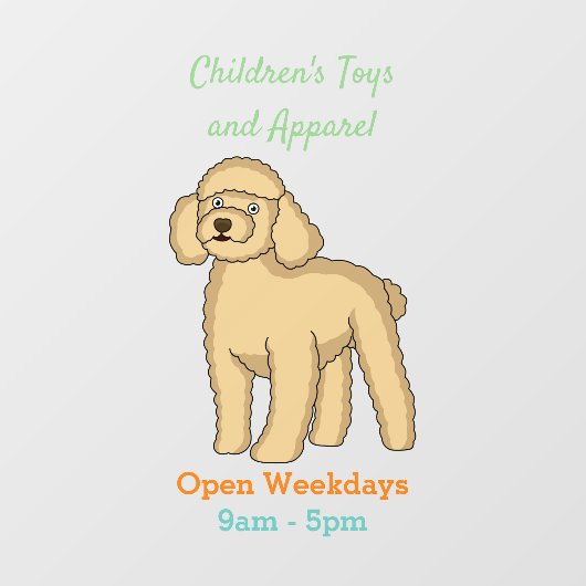 Fijne bruine poedel cartoon illustratie raamsticker (Vel)