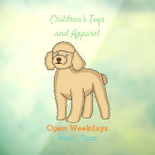 Fijne bruine poedel cartoon illustratie raamsticker (Vel 3)