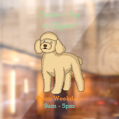 Fijne bruine poedel cartoon illustratie raamsticker (Vel 2)