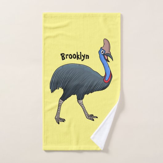 Fijne cartoon van de kasuivogel bad handdoek (Handdoek)