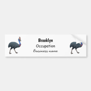 Fijne cartoon van de kasuivogel bumpersticker