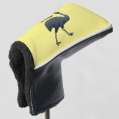 Fijne cartoon van de kasuivogel golfheadcover (3/4 voorkant)