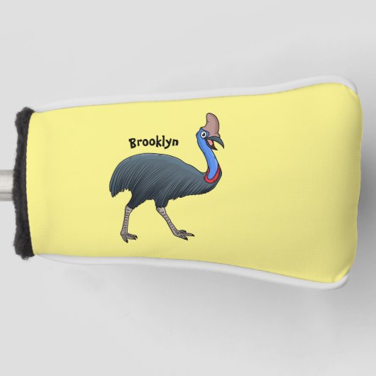 Fijne cartoon van de kasuivogel golfheadcover (Voorkant)