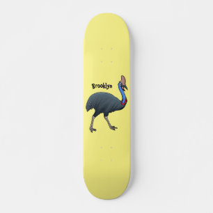 Fijne cartoon van de kasuivogel skateboard