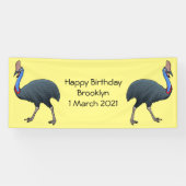 Fijne cartoon van de kasuivogel spandoek (Horizontaal)