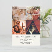 Fijne Challah-dagen Moderne Hanukkah-fotocollage Feestdagenkaart (Staand voorkant)