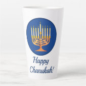 Fijne Chanoeka! Menorah Latte Mok (Voorkant)