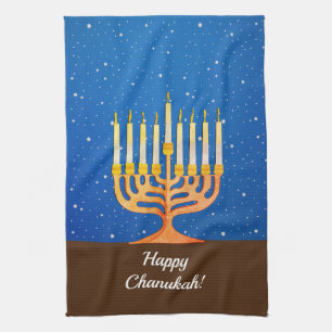 Fijne Chanoeka! Menorah Theedoek