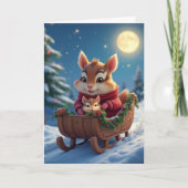 Fijne chipmunk kerst bedankkaart (Voorkant)