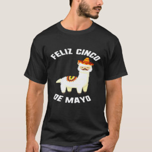 Fijne Cinco De Mayo Lama Sombrero Snor Kinderen T-shirt