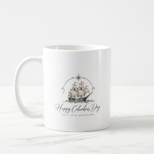 Fijne Columbusdag Vintage Zeilschip Koffiemok