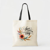 Fijne dag bloemen tote bag (Voorkant)
