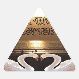 Fijne dag en een betere avond tekst quote driehoek sticker