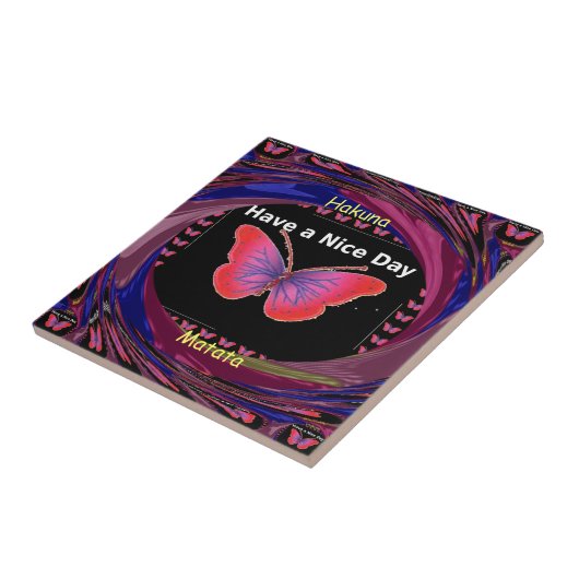 Fijne dag en een betere avondvlinderkunst. tegeltje (Zijkant)