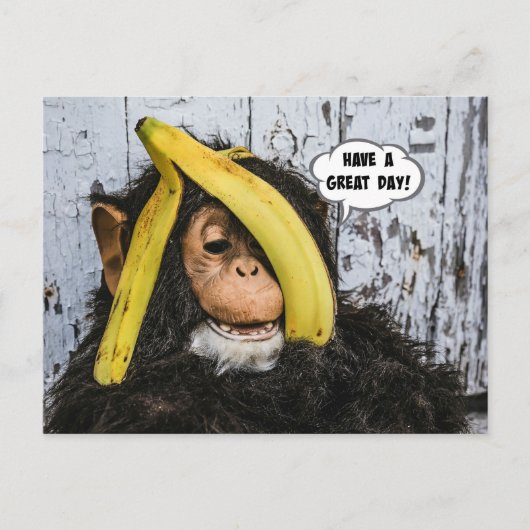 "Fijne dag!" Happy Chimp Briefkaart (Voorkant)