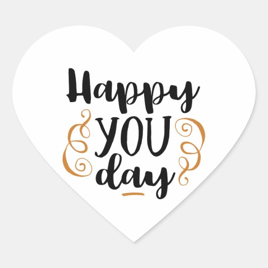 Fijne dag hart sticker (Voorkant)