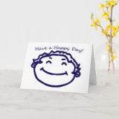 Fijne dag, lachend gezicht kaart (Gele Bloem)