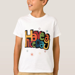 "Fijne Dag" Retro Kleurrijk Grafisch Kinderontwerp T-shirt