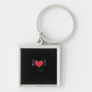 Fijne dag! Skelet Handen Met Hart Klassiek Sleutelhanger