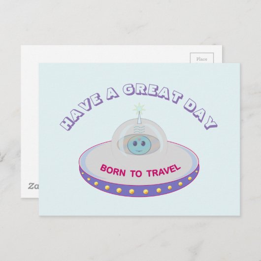 Fijne dag UFO groeten Briefkaart (Voorkant / Achterkant)